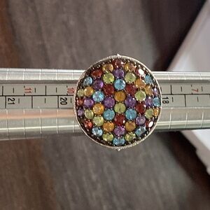 Multicolor Gemstone Silver Ring